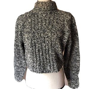Vintage Cassini wool blend chunky knit cropped sweater M/L